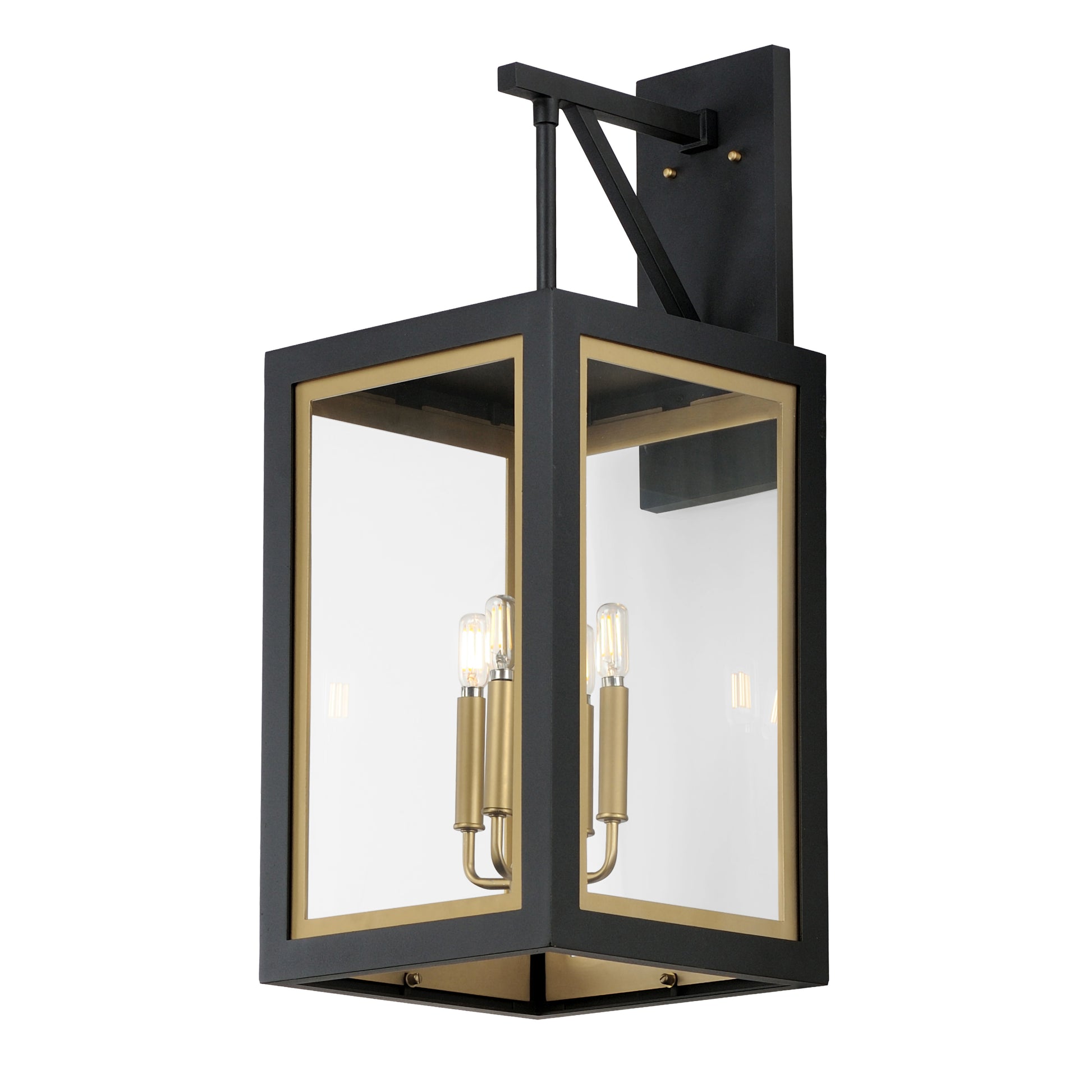 Neoclass 4-Light Outdoor Wall Sconce Black/Gold by Maxim Lighting
