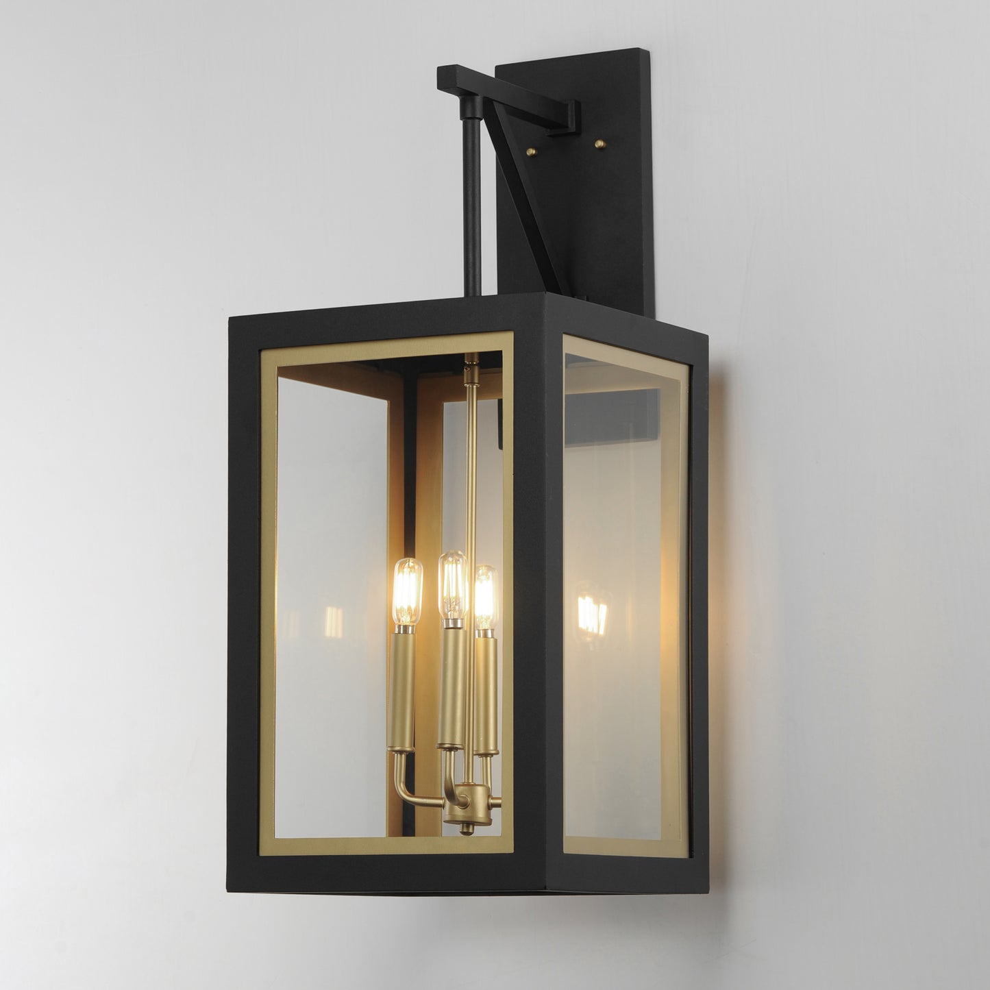 Neoclass 4-Light Outdoor Wall Sconce Black/Gold by Maxim Lighting