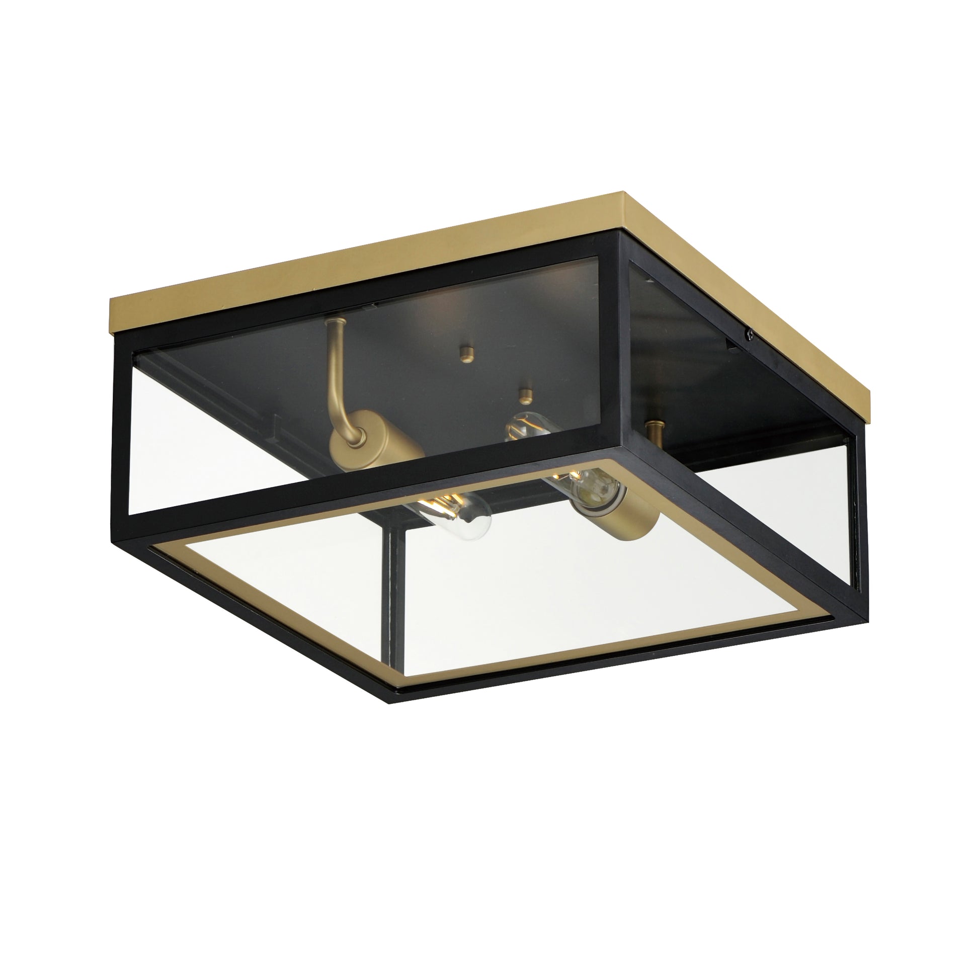Neoclass 2-Light Outdoor Flush Mount Black/Gold by Maxim Lighting
