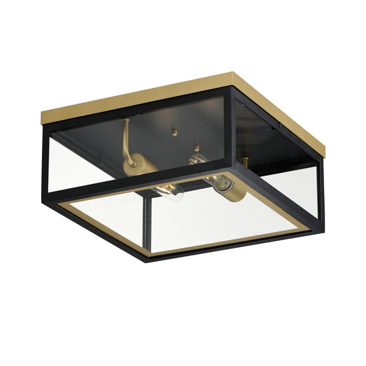 Neoclass 2-Light Outdoor Flush Mount Black/Gold by Maxim Lighting