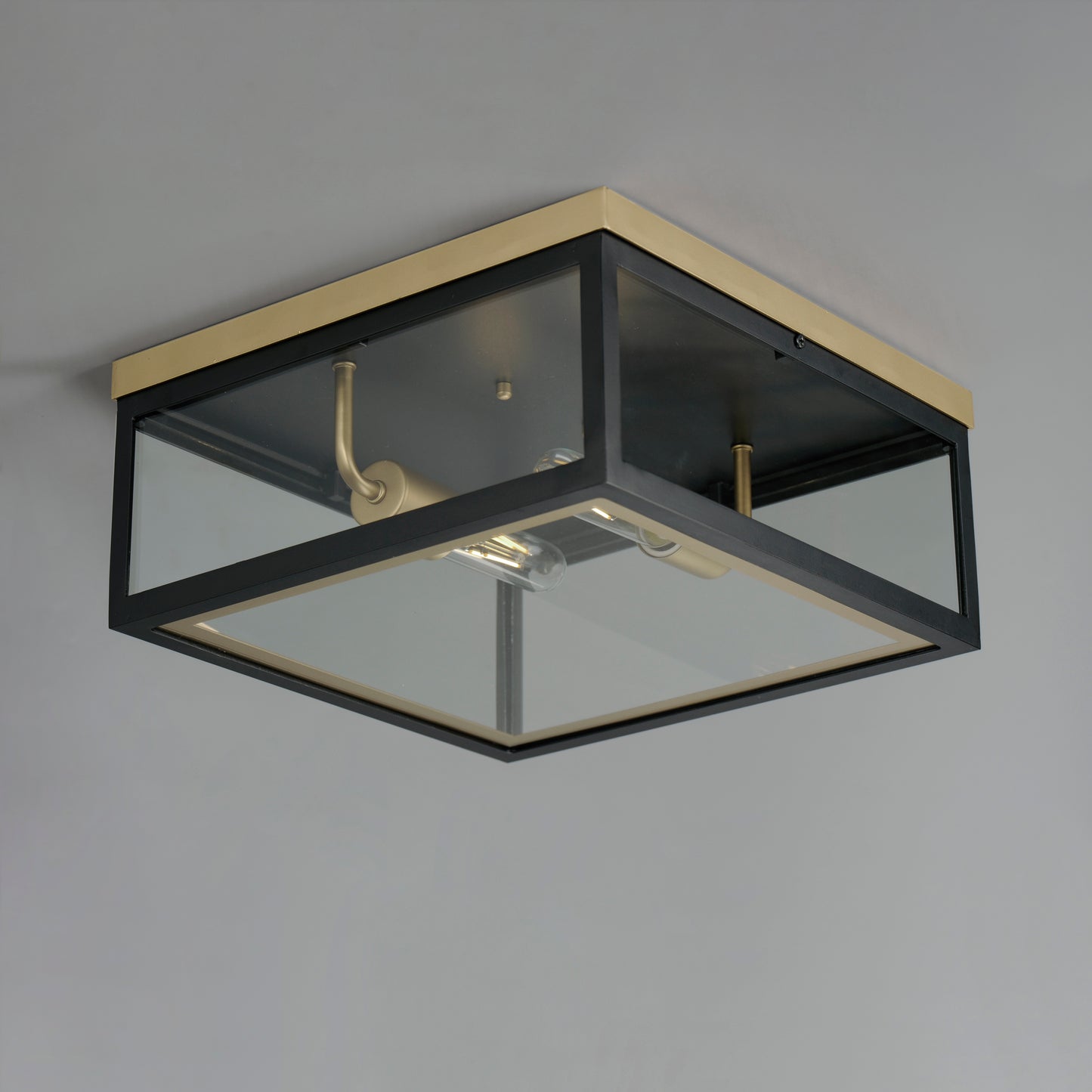 Neoclass 2-Light Outdoor Flush Mount Black/Gold by Maxim Lighting