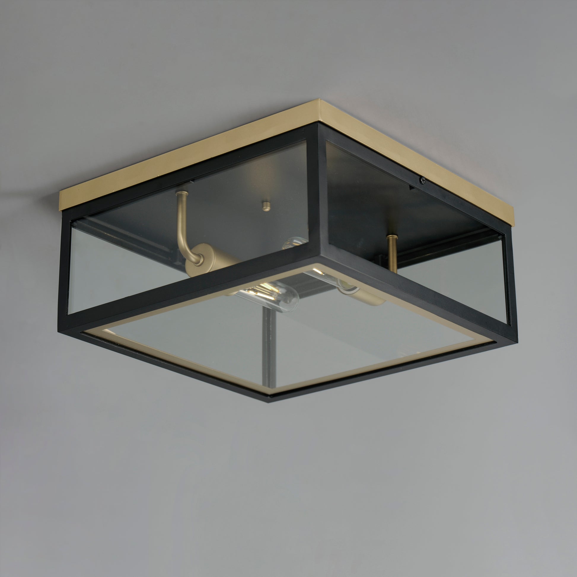 Neoclass 2-Light Outdoor Flush Mount Black/Gold by Maxim Lighting