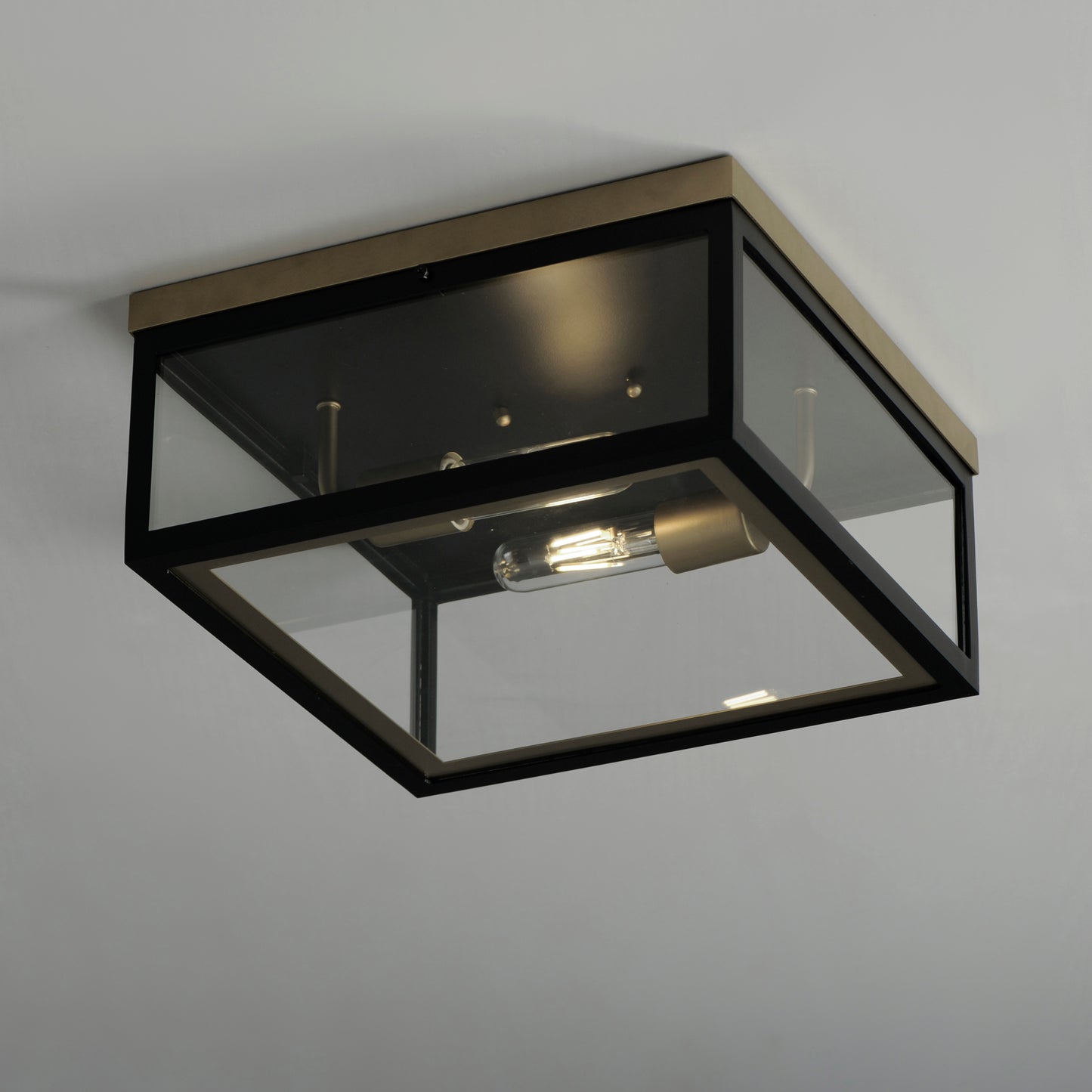 Neoclass 2-Light Outdoor Flush Mount Black/Gold by Maxim Lighting