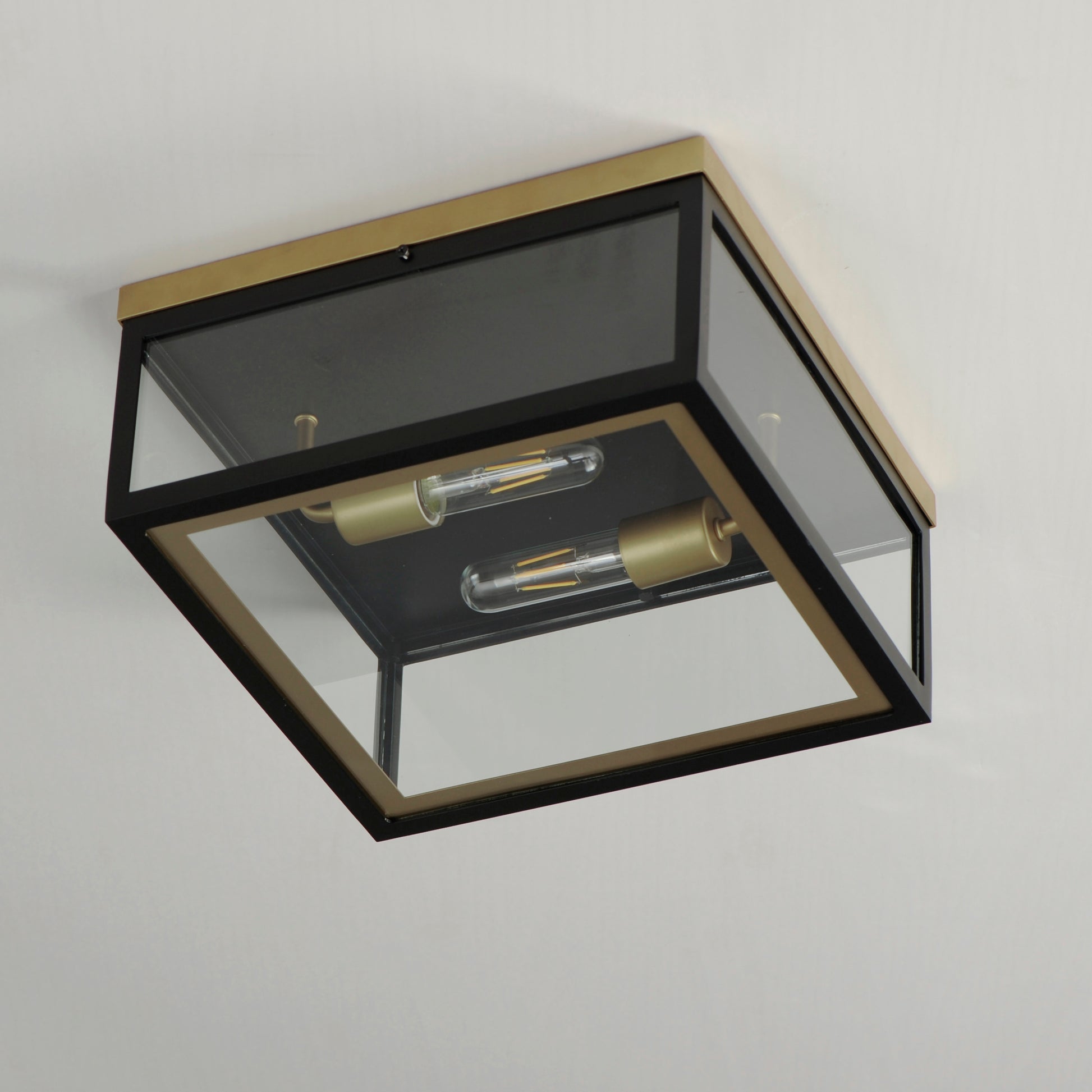 Neoclass 2-Light Outdoor Flush Mount Black/Gold by Maxim Lighting