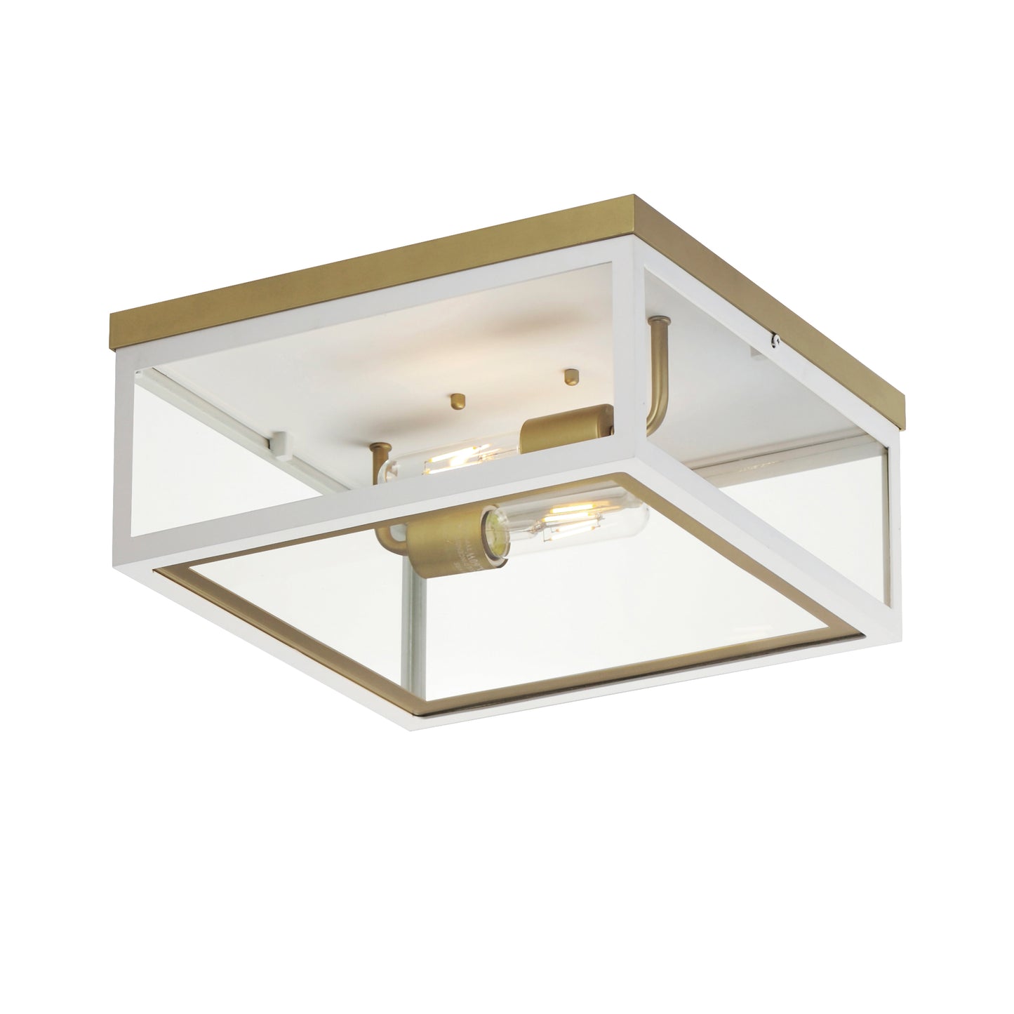 Neoclass 2-Light Outdoor Flush Mount White/Gold by Maxim Lighting