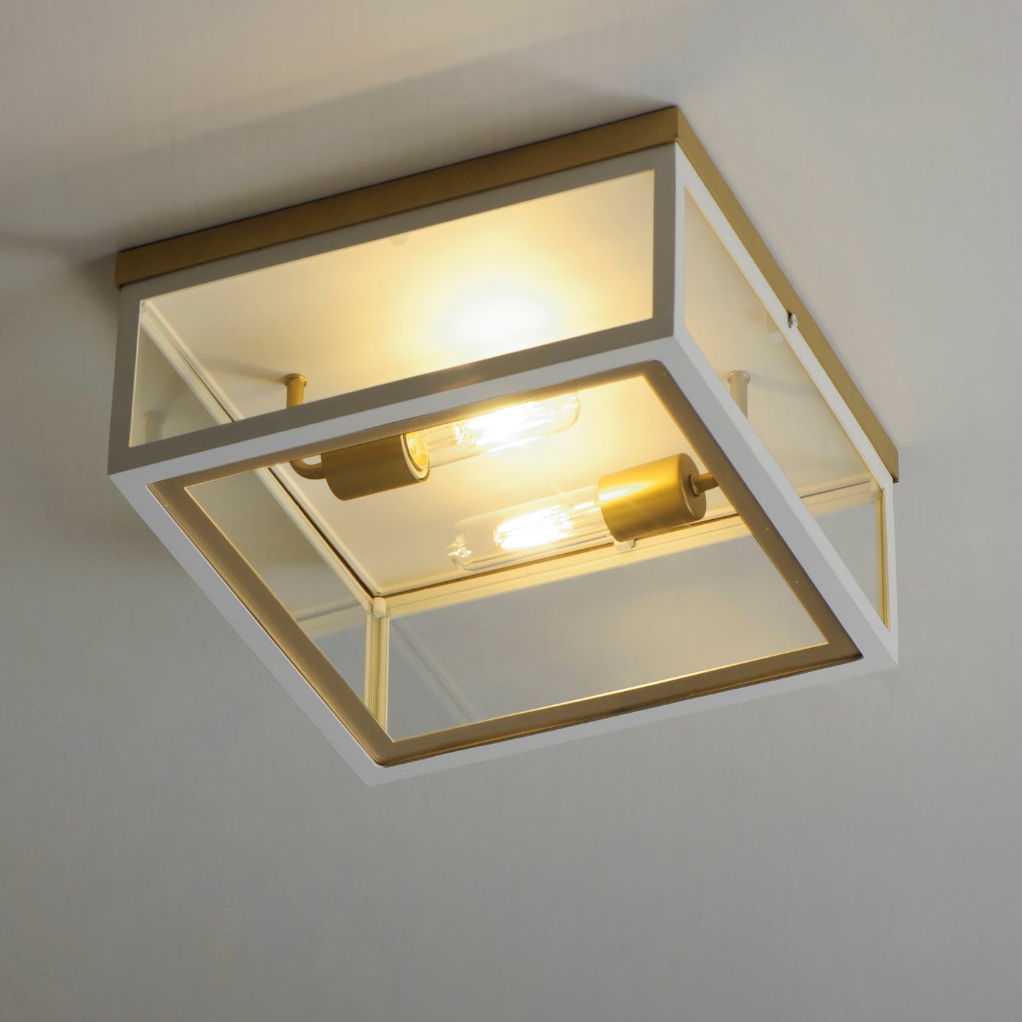 Neoclass 2-Light Outdoor Flush Mount White/Gold by Maxim Lighting