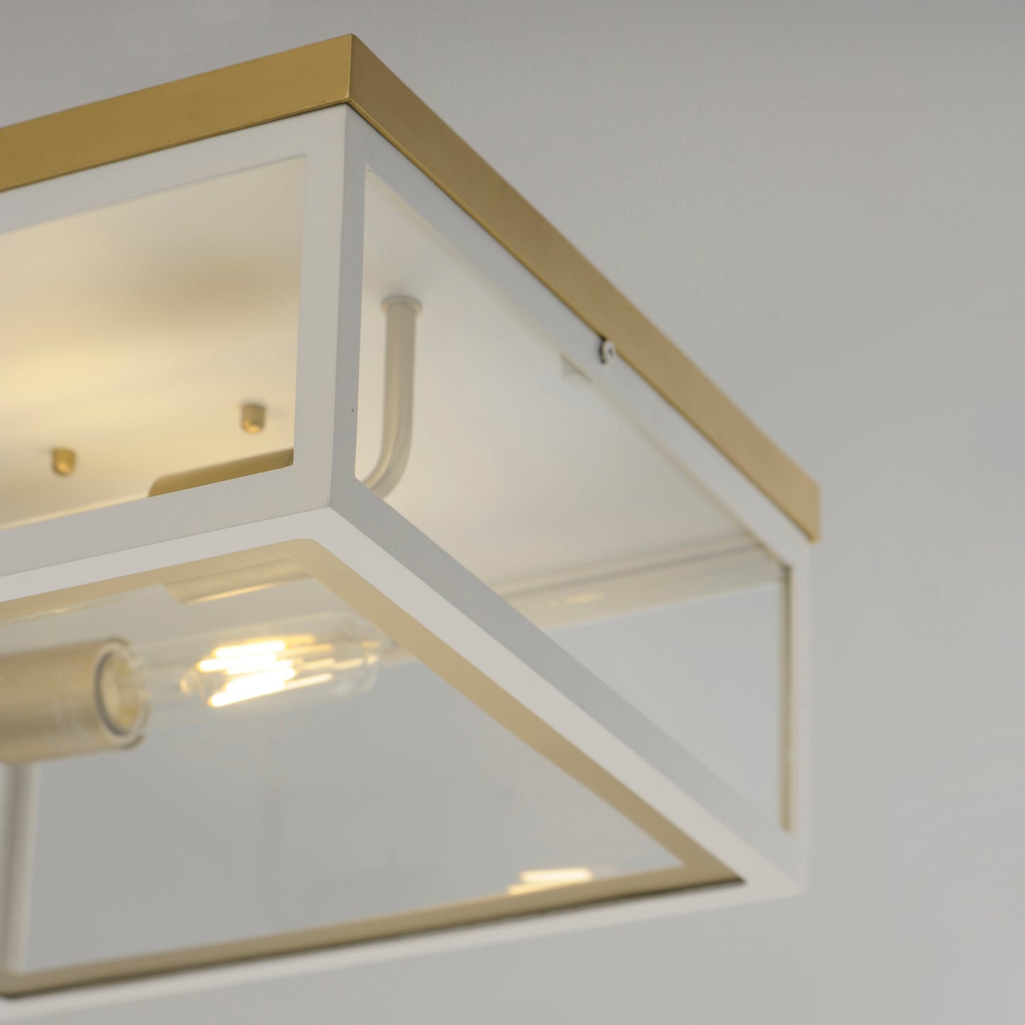 Neoclass 2-Light Outdoor Flush Mount White/Gold by Maxim Lighting