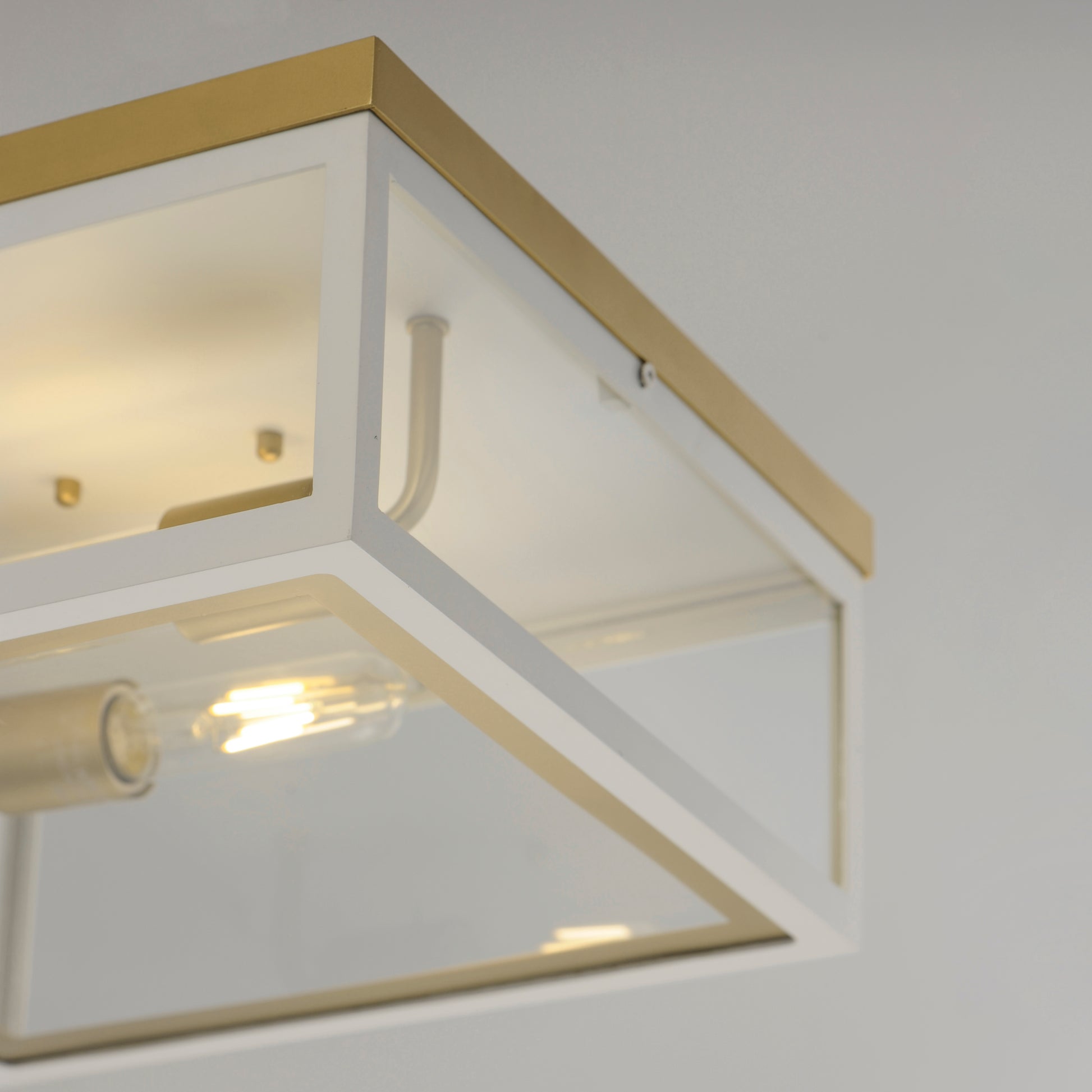 Neoclass 2-Light Outdoor Flush Mount White/Gold by Maxim Lighting