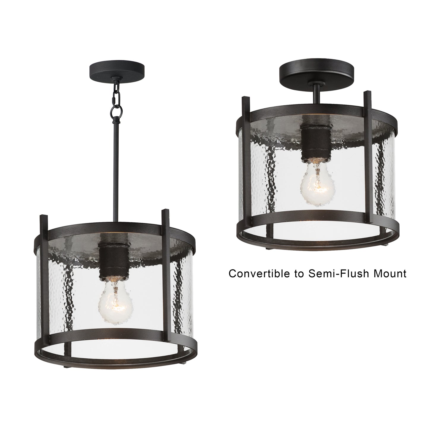Belfry Semi-Flush/Pendant Black by Maxim Lighting
