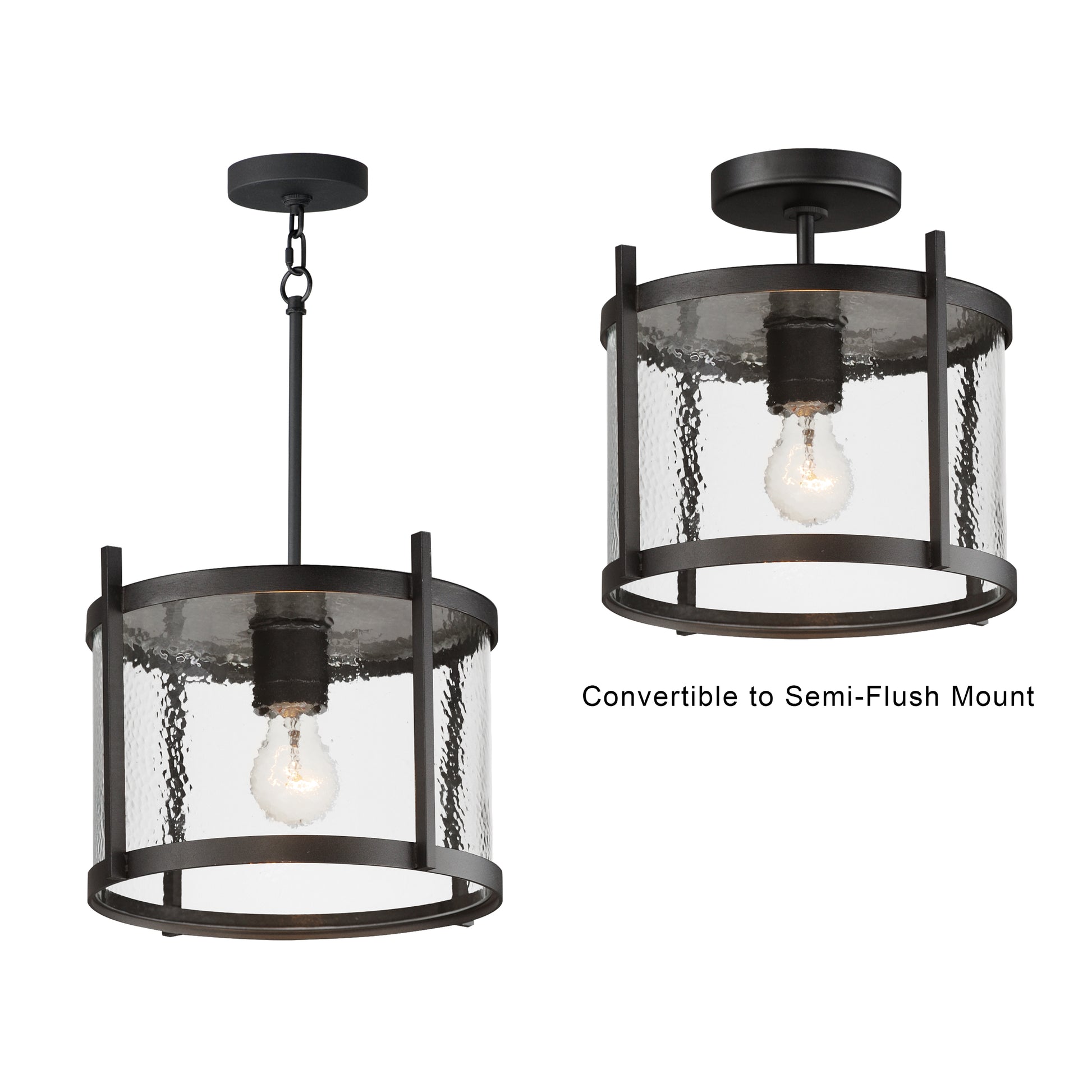 Belfry Semi-Flush/Pendant Black by Maxim Lighting