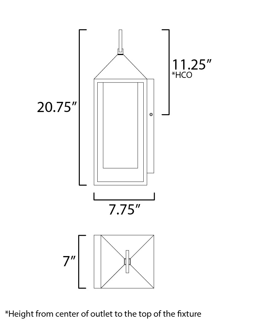 Aldous Large Outdoor Sconce Black by Maxim Lighting