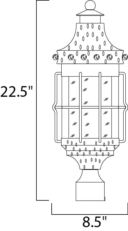 Nantucket 3-Light Outdoor Pole/Post Lantern Country Forge by Maxim Lighting