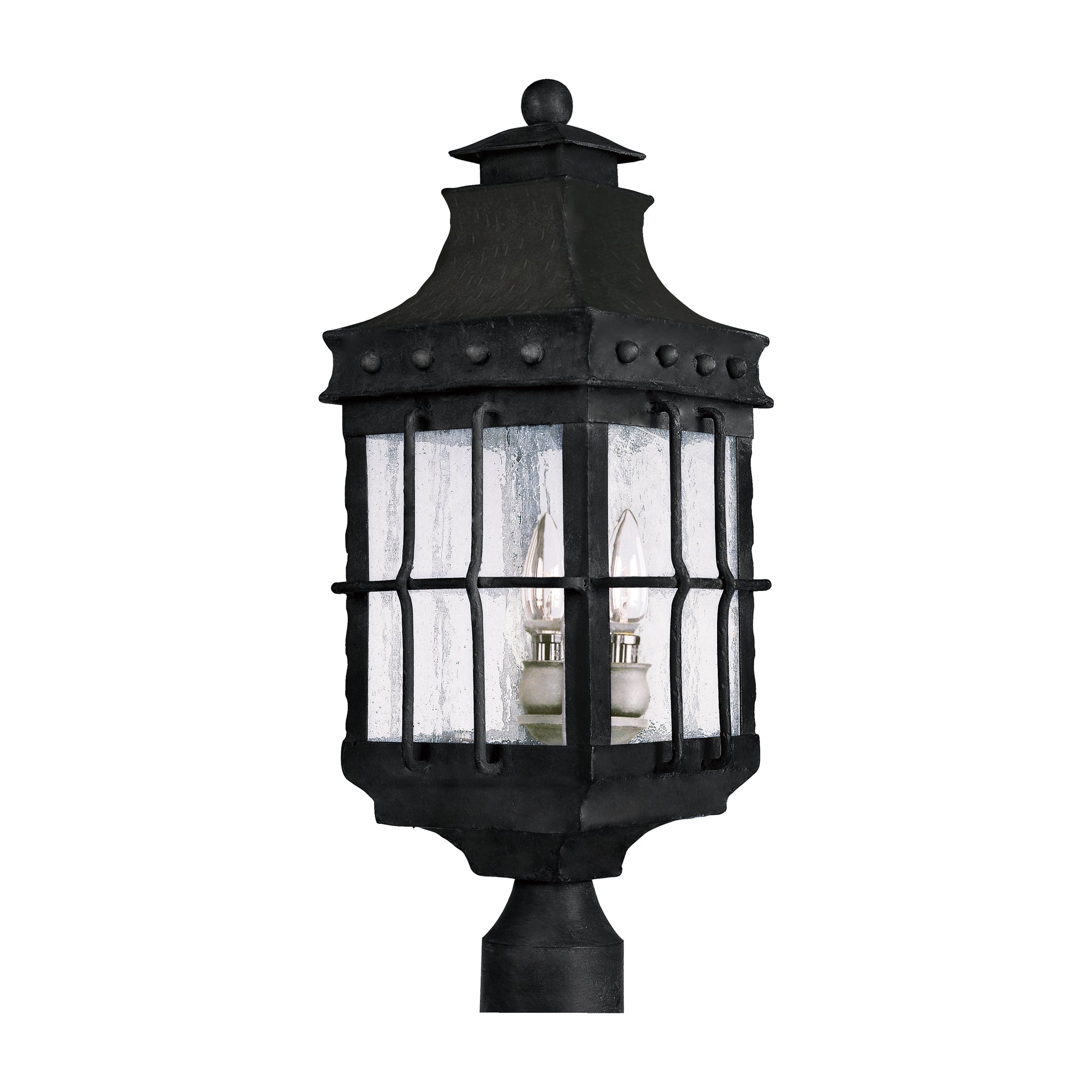 Nantucket 3-Light Outdoor Pole/Post Lantern Country Forge by Maxim Lighting