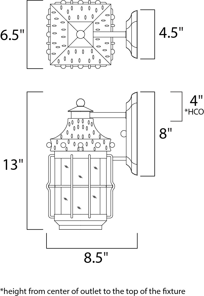 Nantucket Outdoor Wall Lantern Country Forge by Maxim Lighting