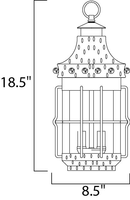 Nantucket 3-Light Outdoor Hanging Lantern Country Forge by Maxim Lighting
