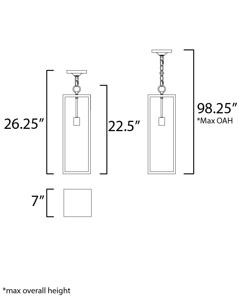 Catalina Outdoor Hanging Lantern Dark Bronze by Maxim Lighting