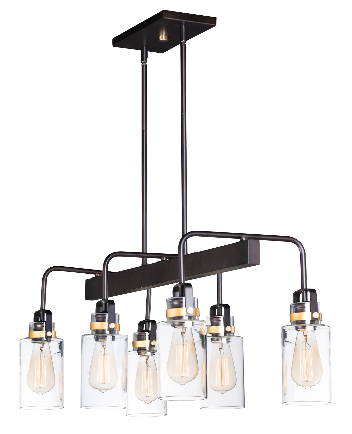 Magnolia 6-Light Linear Pendant Bronze/Gold by Maxim Lighting