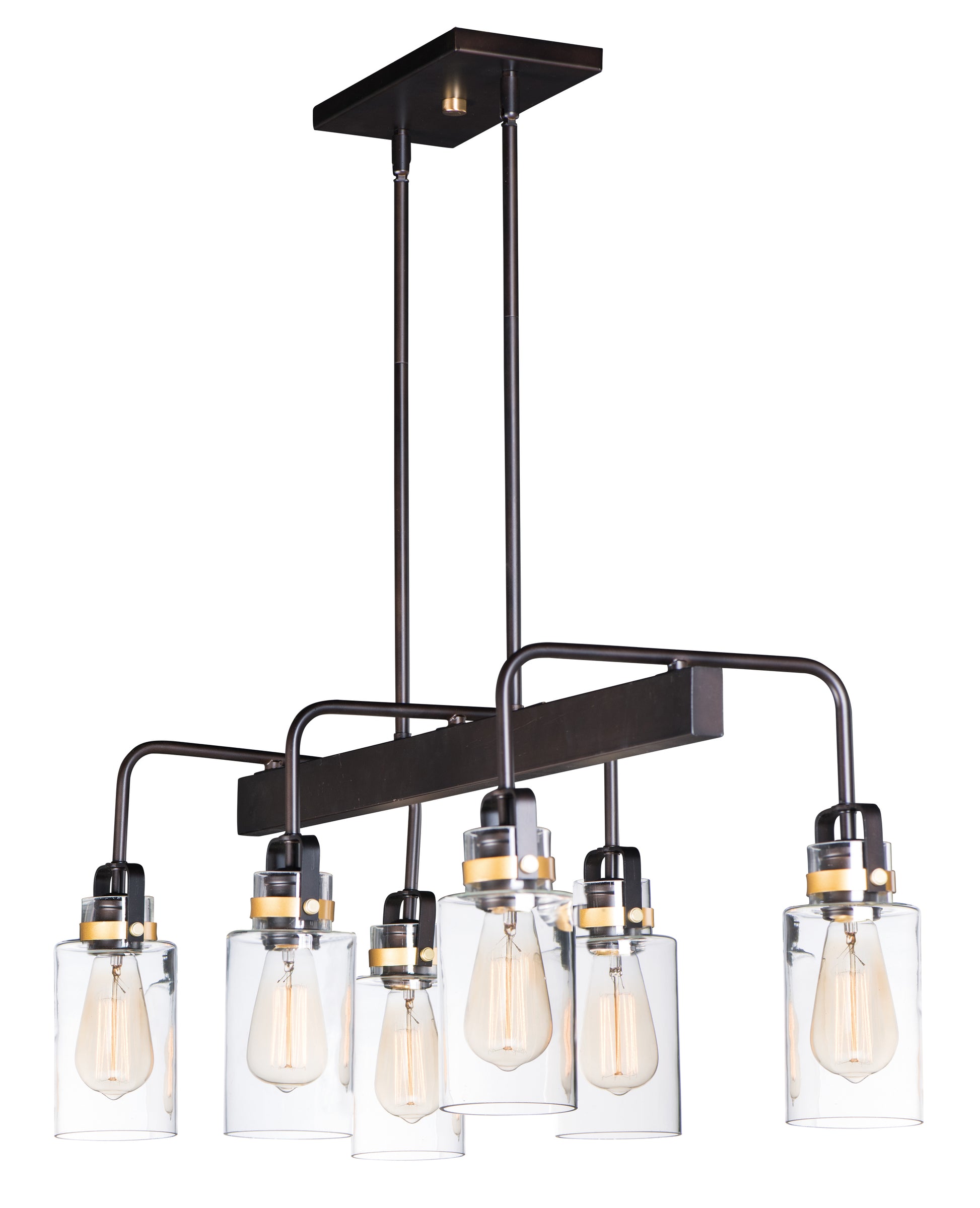 Magnolia 6-Light Linear Pendant Bronze/Gold by Maxim Lighting