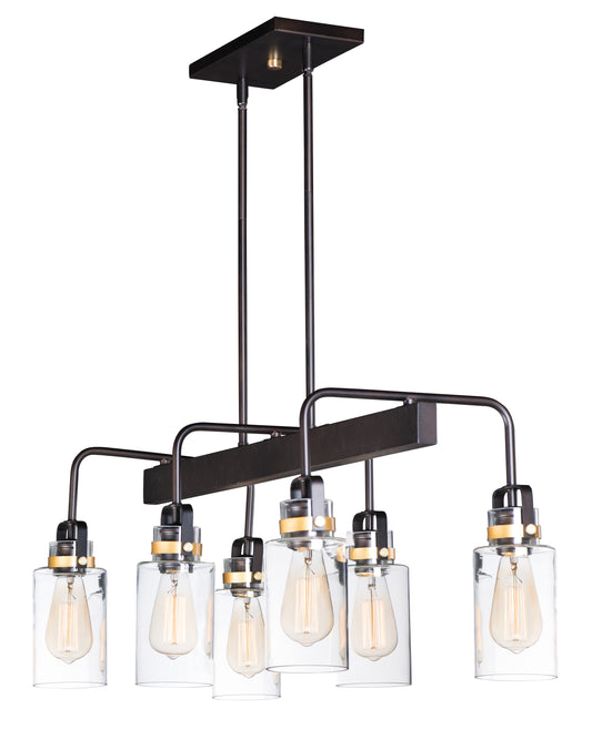 Magnolia 6-Light Linear Pendant Bronze/Gold by Maxim Lighting