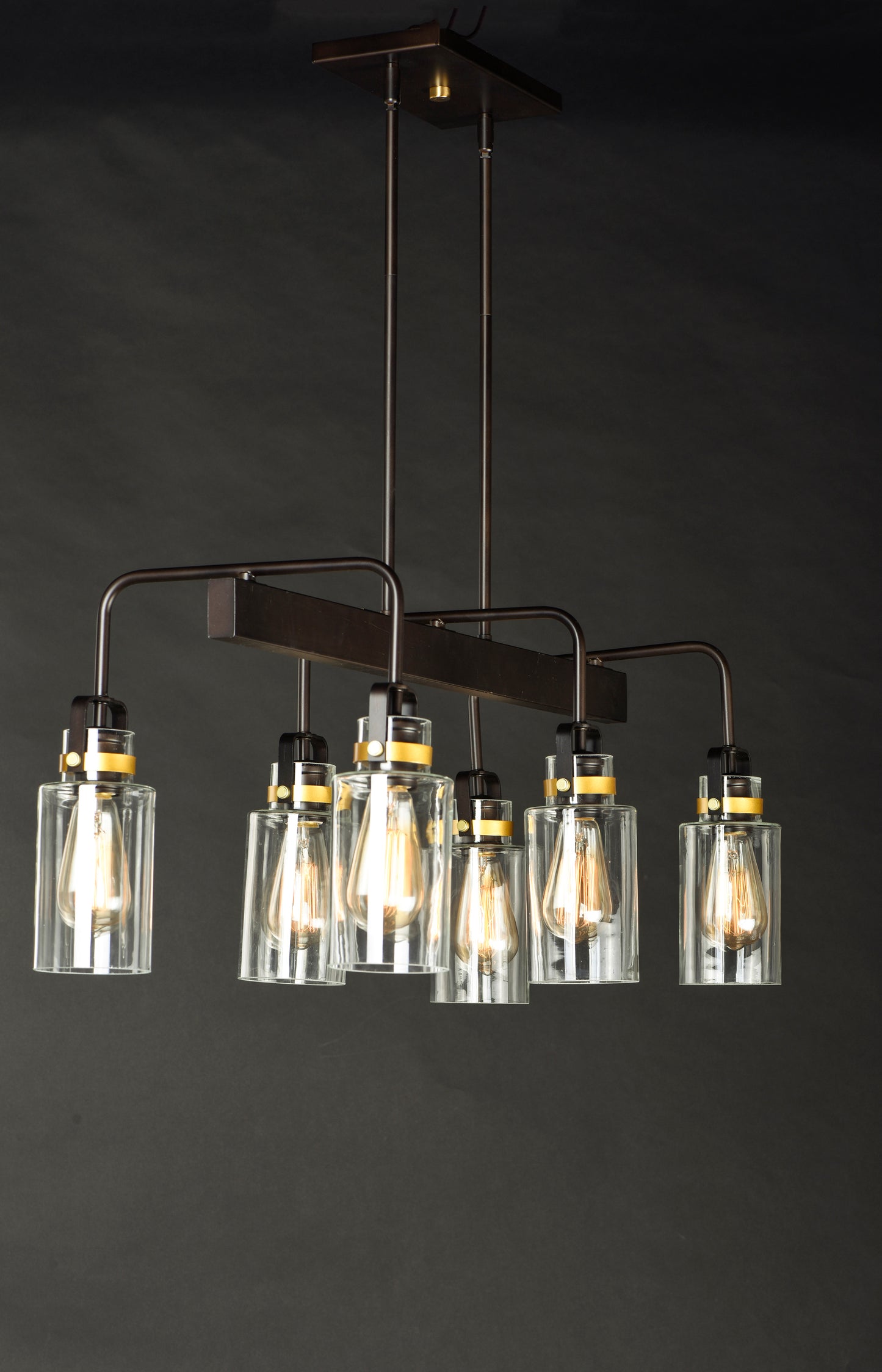 Magnolia 6-Light Linear Pendant Bronze/Gold by Maxim Lighting