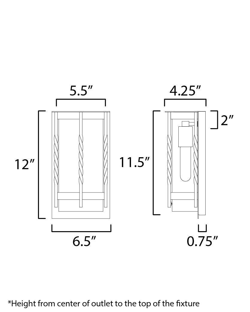 Foundry Outdoor Wall Sconce Black by Maxim Lighting