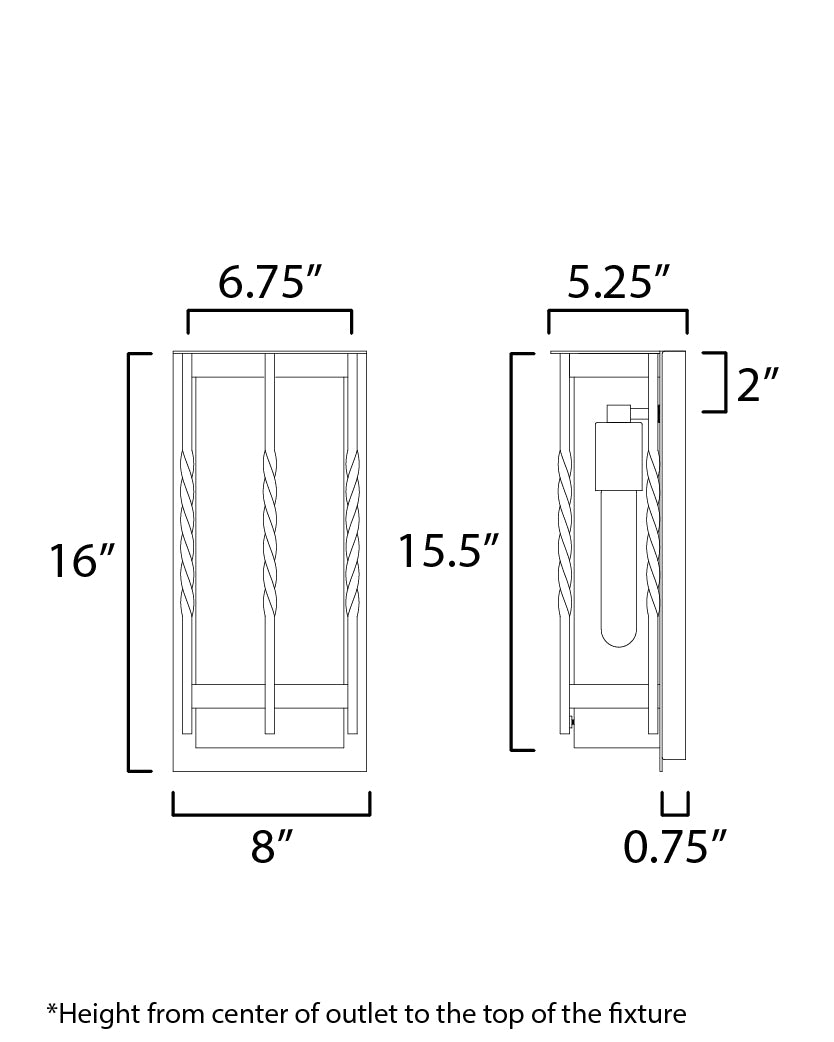 Foundry Outdoor Wall Sconce Black by Maxim Lighting