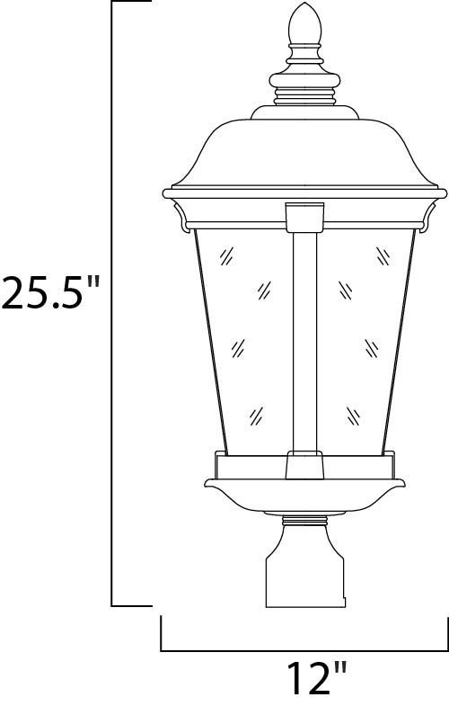 Dover Cast 3-Light Outdoor Pole/Post Lantern Bronze by Maxim Lighting