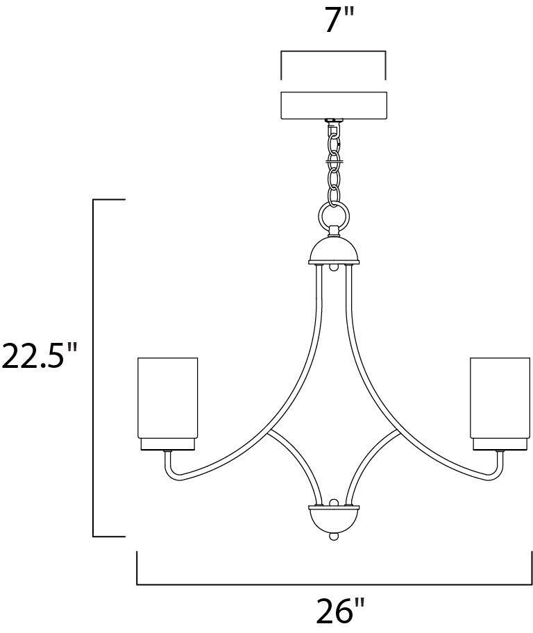 Mod 5-Light LED Chandelier Satin Nickel by Maxim Lighting