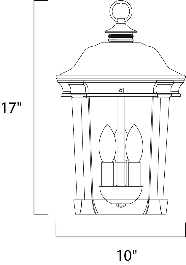 Dover Cast 3-Light Outdoor Hanging Lantern Bronze by Maxim Lighting
