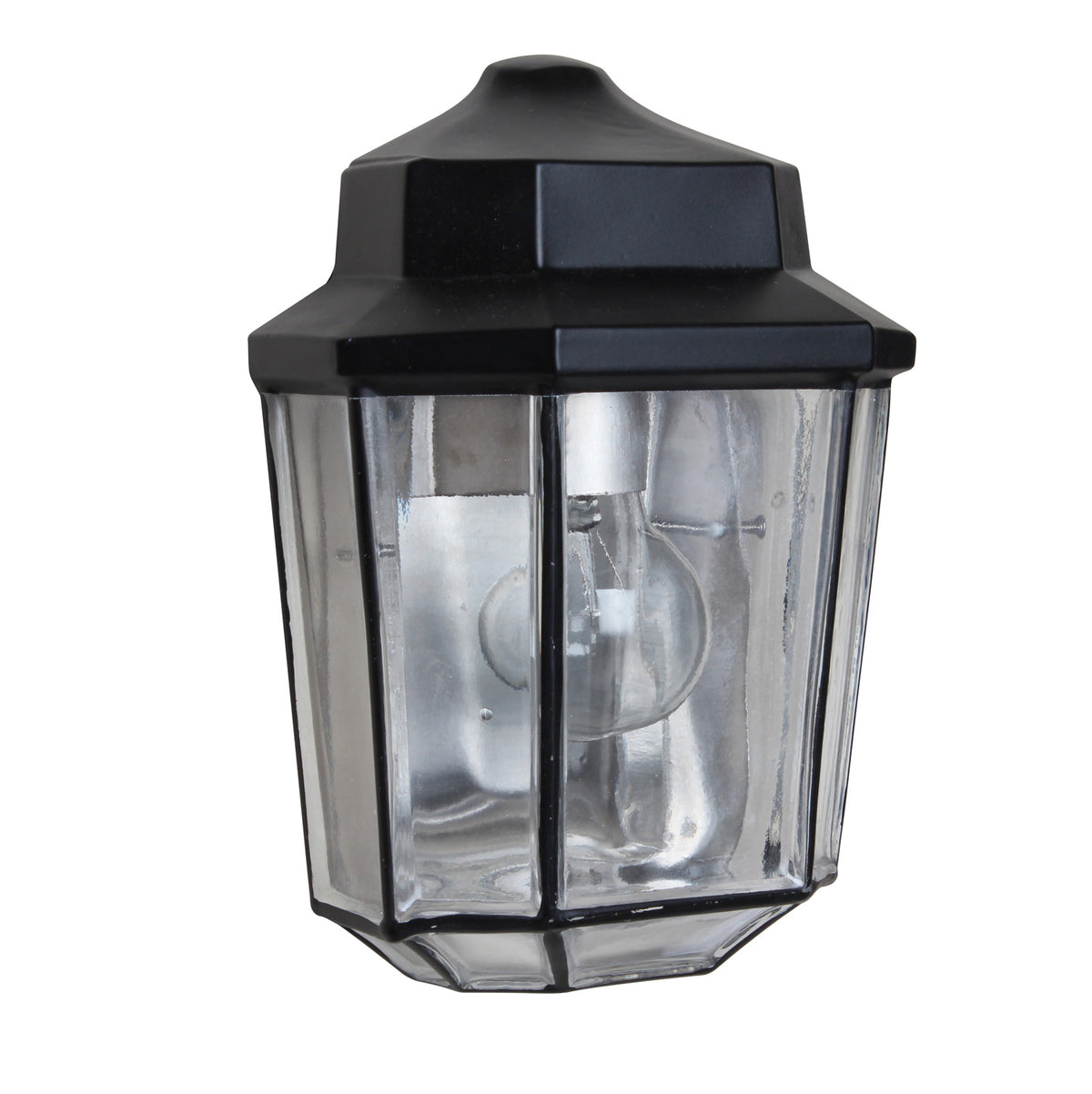 Besa Costaluz 3028 wall sconce option – Black / Clear inside