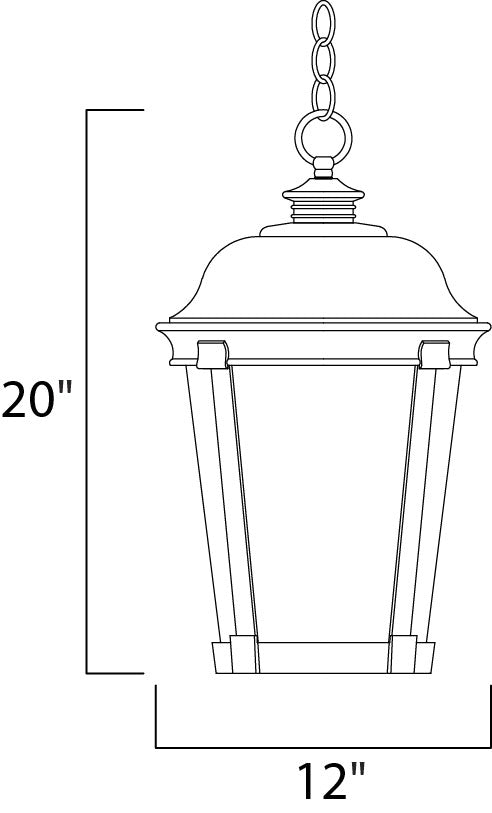 Dover Cast 3-Light Outdoor Hanging Lantern Bronze by Maxim Lighting