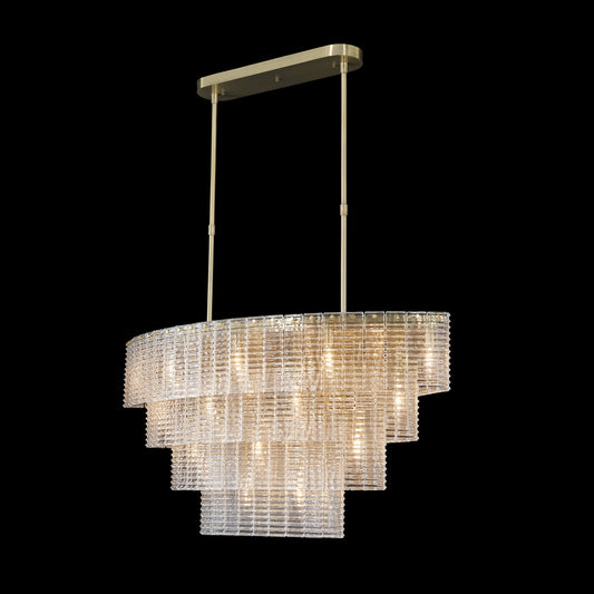 Aurora Pendant 18-Light in Antique Bronze 3042AZ by StarFire Crystal