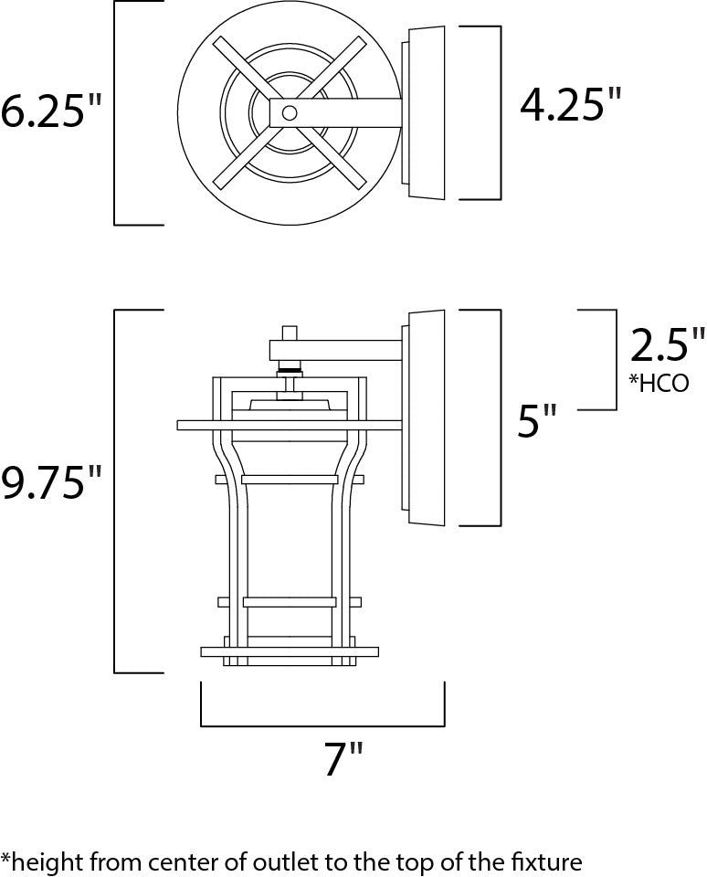 Oakville Outdoor Wall Lantern Black Oxide by Maxim Lighting