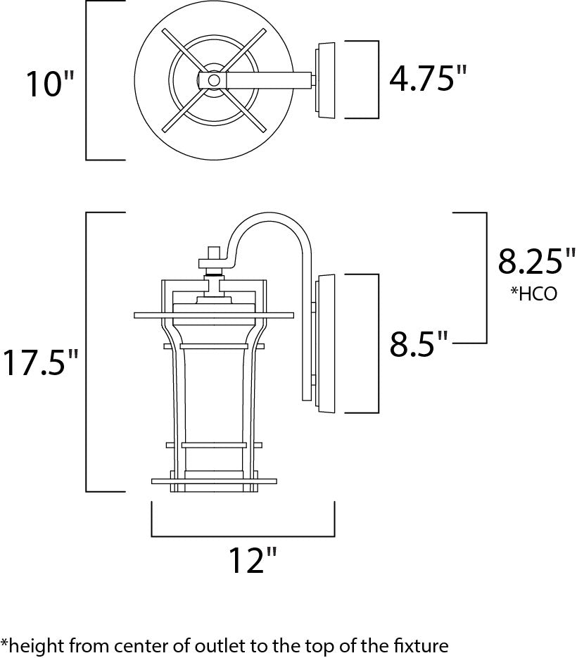 Oakville Outdoor Wall Lantern Black Oxide by Maxim Lighting