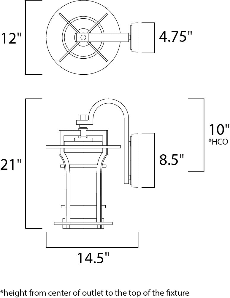 Oakville Outdoor Wall Lantern Black Oxide by Maxim Lighting