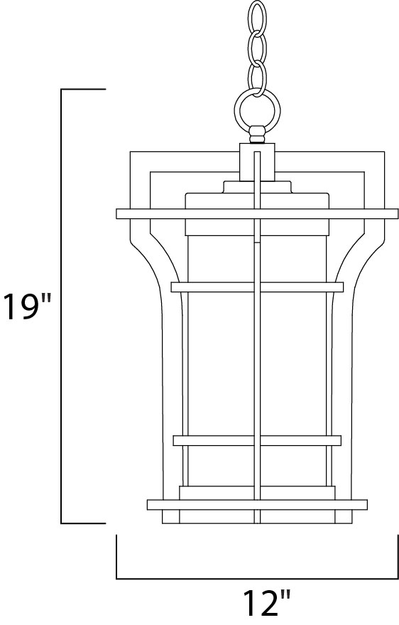 Oakville Outdoor Hanging Lantern Black Oxide by Maxim Lighting