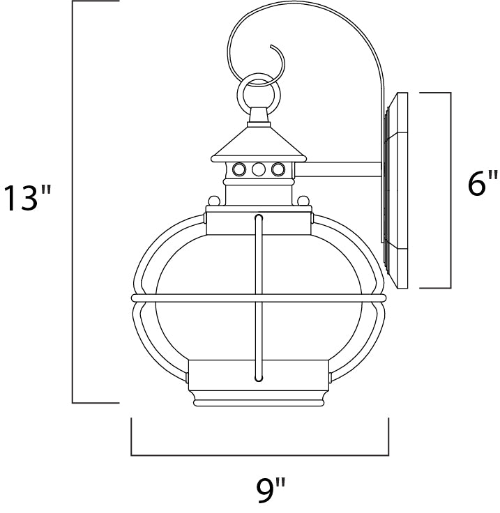 Portsmouth Outdoor Wall Lantern Oil Rubbed Bronze by Maxim Lighting