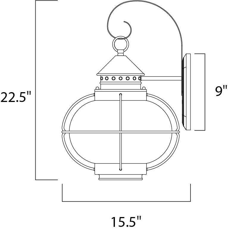 Portsmouth Outdoor Wall Lantern Oil Rubbed Bronze by Maxim Lighting