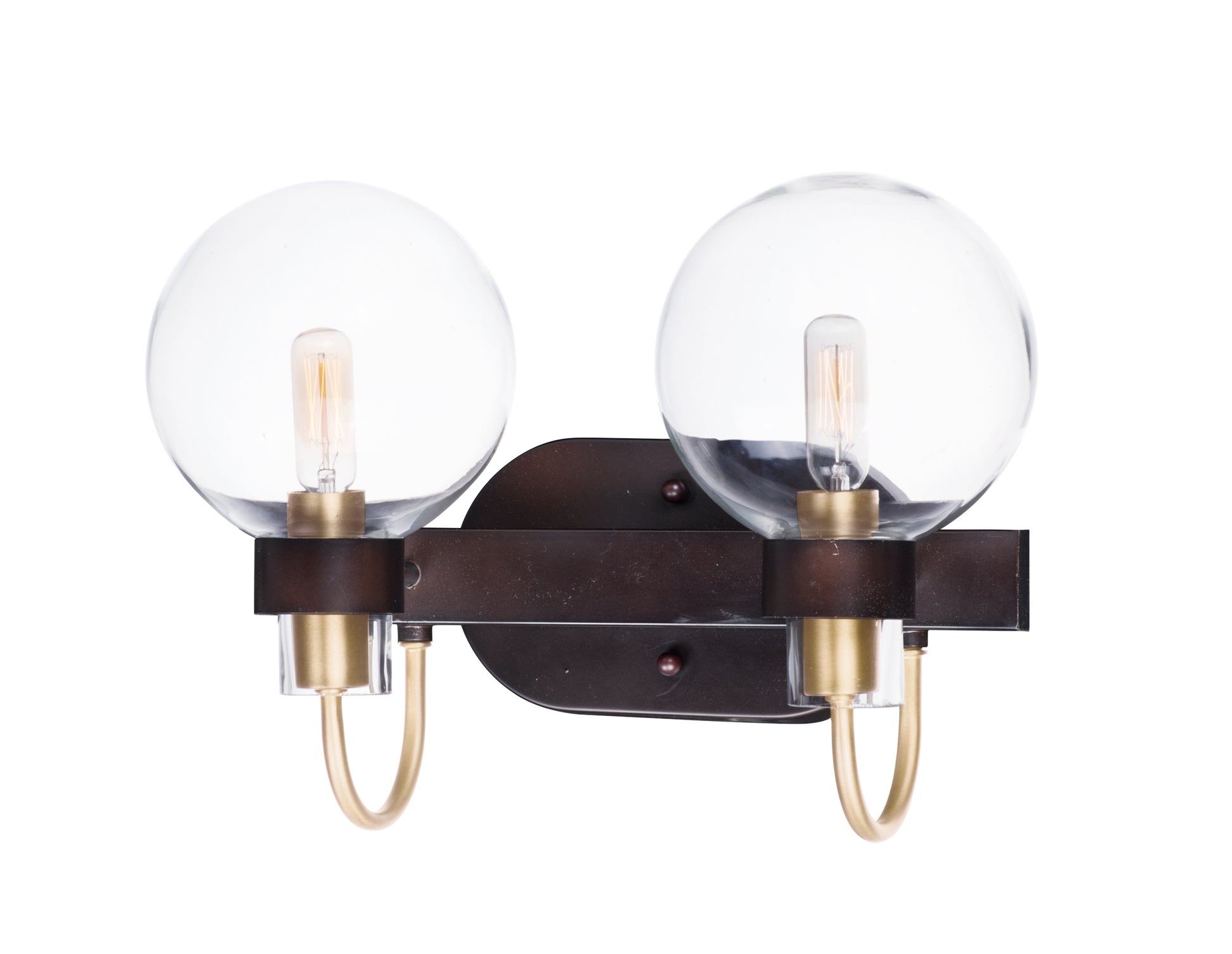 Bauhaus 2-Light Bath Vanity Bronze/Satin Brass by Maxim Lighting