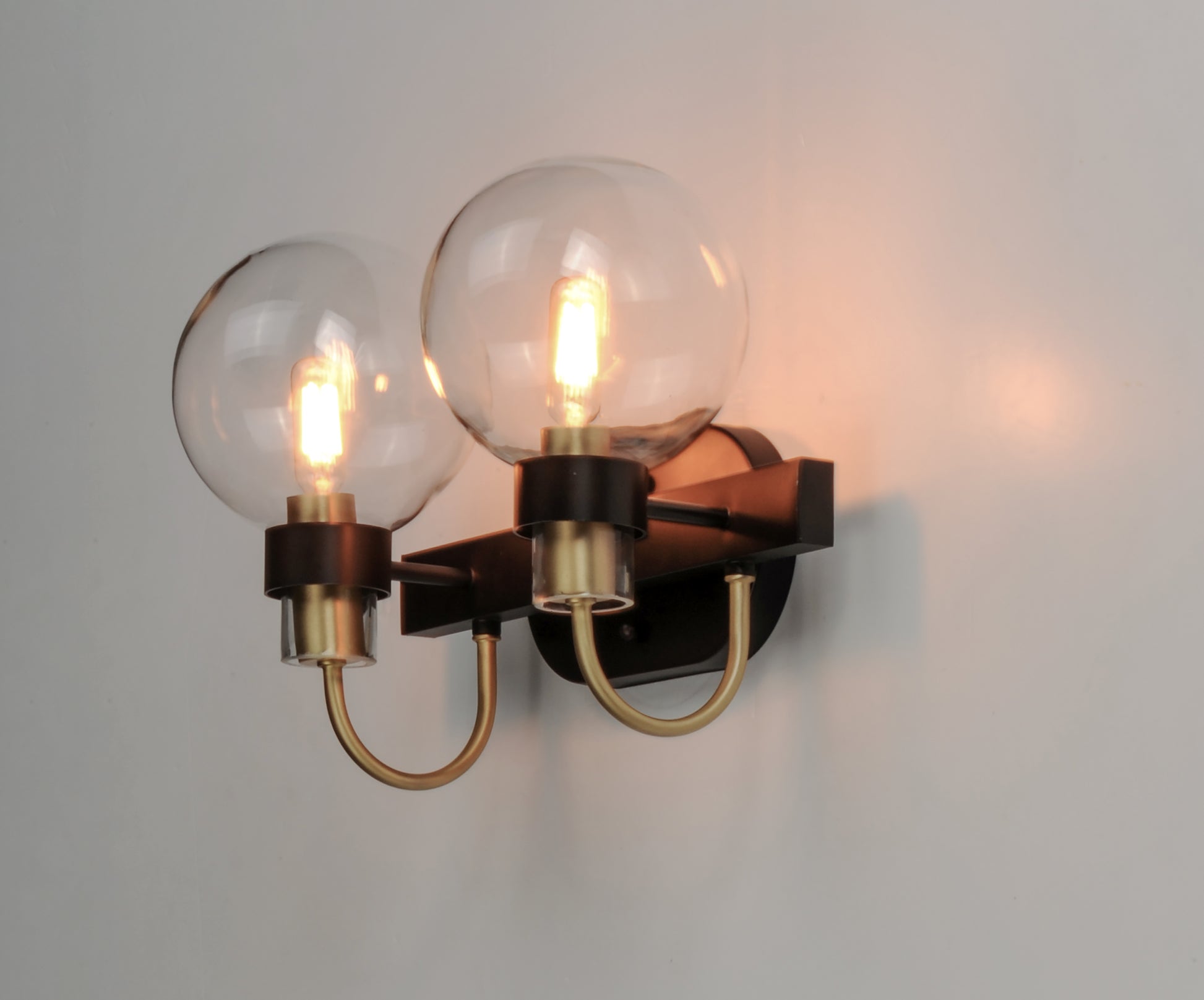 Bauhaus 2-Light Bath Vanity Bronze/Satin Brass by Maxim Lighting