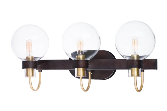 Bauhaus 3-Light Bath Vanity Bronze/Satin Brass by Maxim Lighting