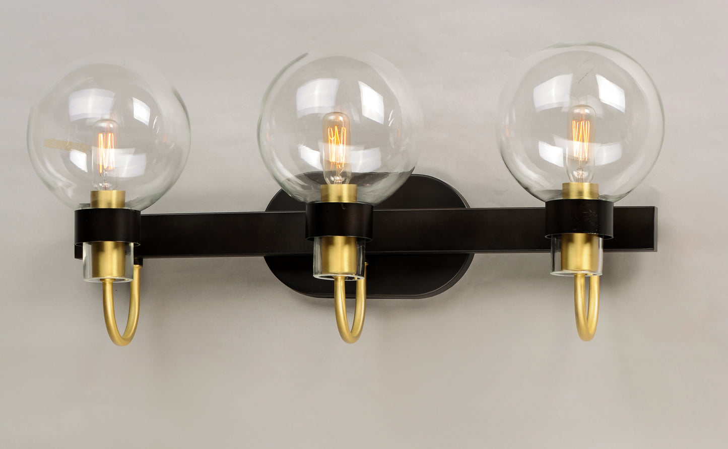 Bauhaus 3-Light Bath Vanity Bronze/Satin Brass by Maxim Lighting