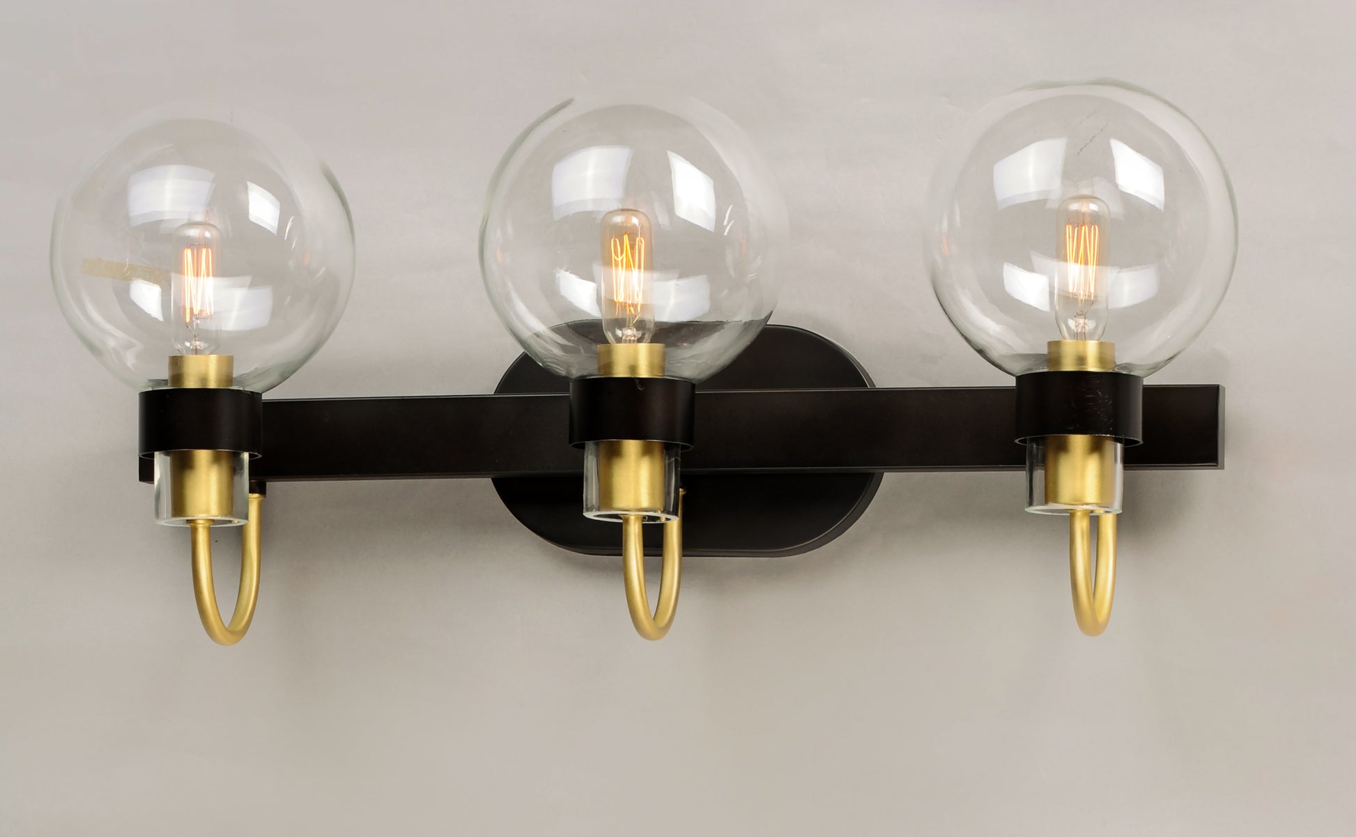 Bauhaus 3-Light Bath Vanity Bronze/Satin Brass by Maxim Lighting