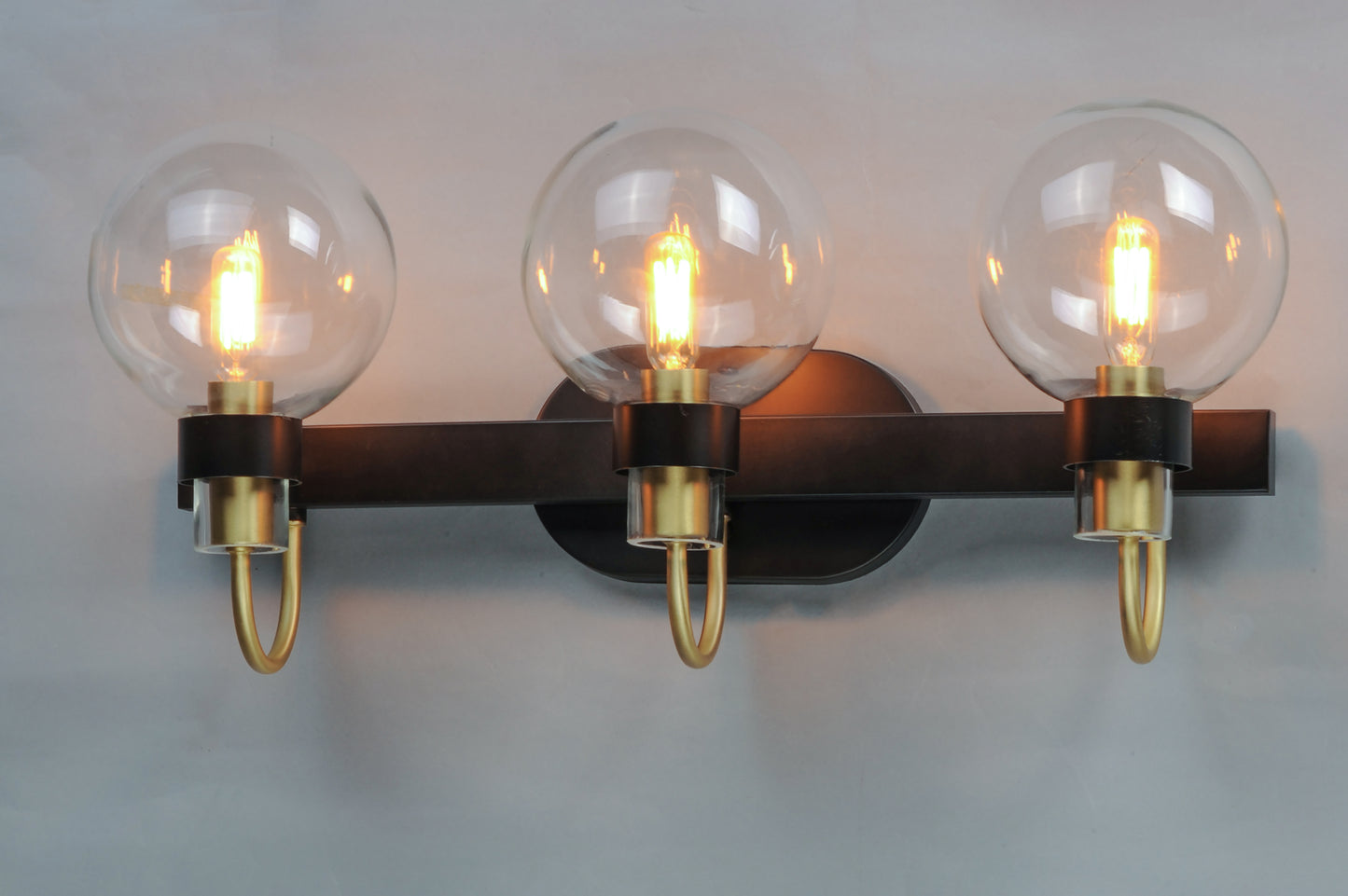Bauhaus 3-Light Bath Vanity Bronze/Satin Brass by Maxim Lighting
