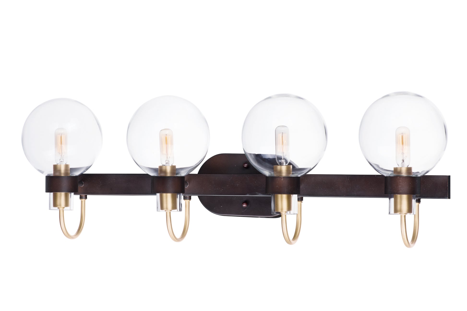 Bauhaus 4-Light Bath Vanity Bronze/Satin Brass by Maxim Lighting
