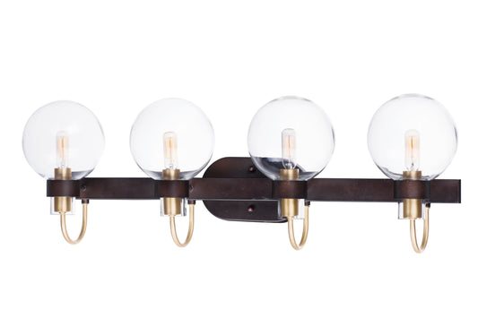 Bauhaus 4-Light Bath Vanity Bronze/Satin Brass by Maxim Lighting
