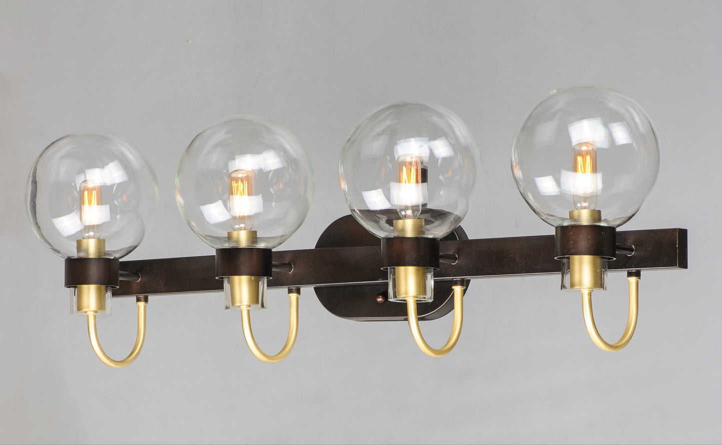 Bauhaus 4-Light Bath Vanity Bronze/Satin Brass by Maxim Lighting