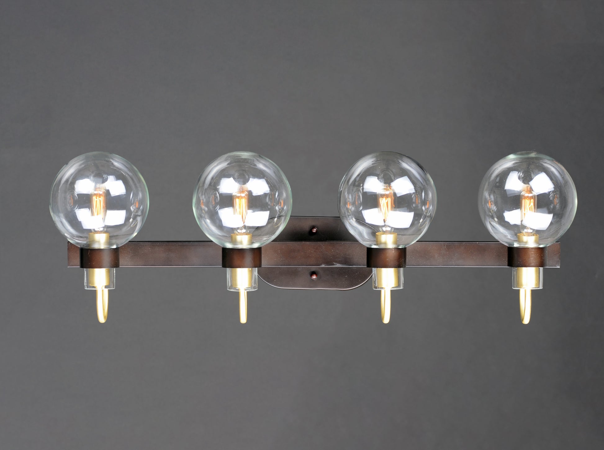 Bauhaus 4-Light Bath Vanity Bronze/Satin Brass by Maxim Lighting