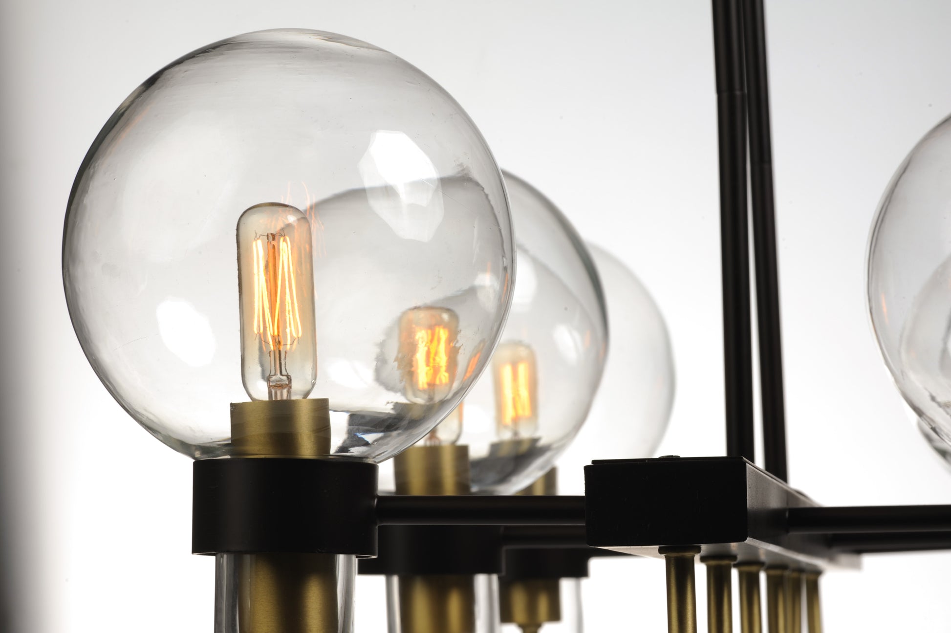 Bauhaus 6-Light Linear Chandelier Bronze/Satin Brass by Maxim Lighting