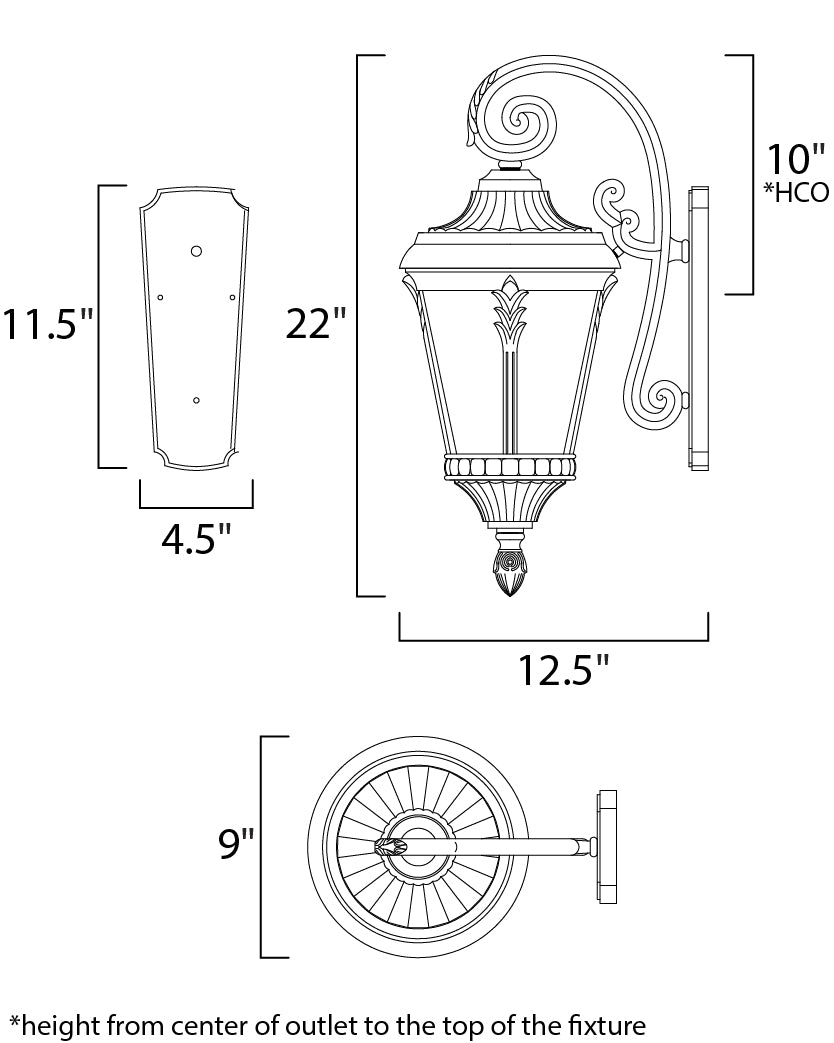 Sentry Outdoor Wall Sconce Black by Maxim Lighting